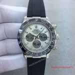 Rolex Cosmagraph Daytona Rubber Replica Watch Silver Dial 40MM